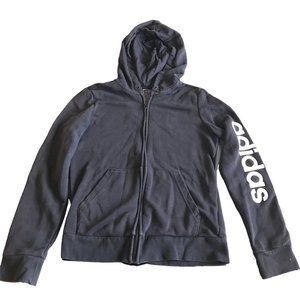 Adidas Sweater Girls Small Black Spell Out Logo Hoodie Sweatshirt